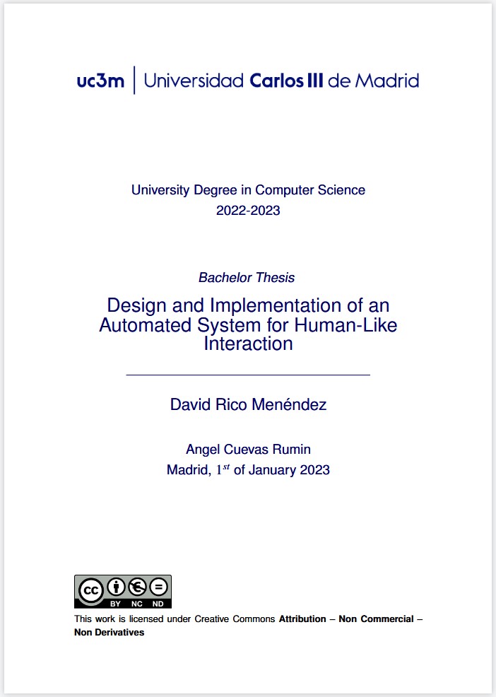 Design and Implementation of an Automated System for Human Like Interaction