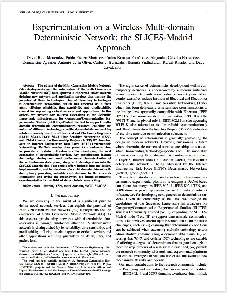 Experimentation in a wireless multi-domain deterministic networks: the SLICES-Madrid approach