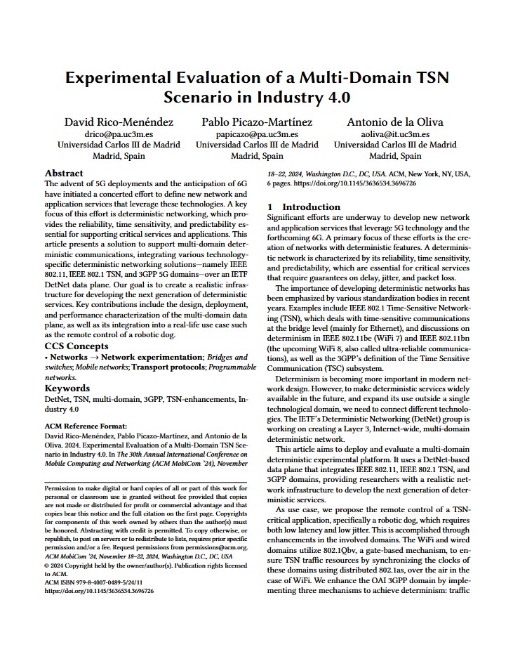 Experimental Evaluation of a Multi-Domain TSN Scenario in Industry 4.0